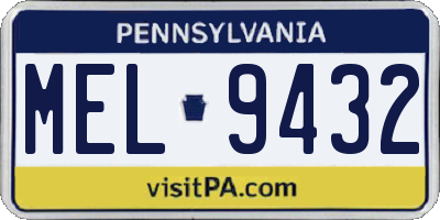 PA license plate MEL9432