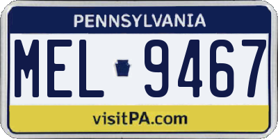 PA license plate MEL9467