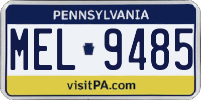 PA license plate MEL9485