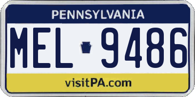 PA license plate MEL9486