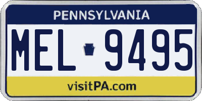 PA license plate MEL9495
