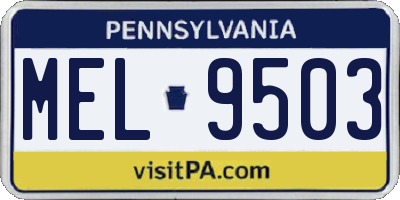 PA license plate MEL9503