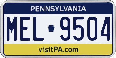 PA license plate MEL9504