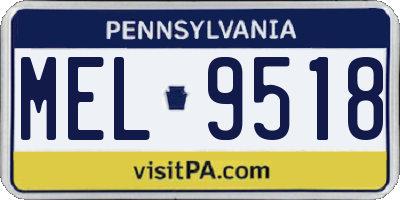 PA license plate MEL9518