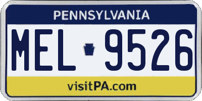 PA license plate MEL9526