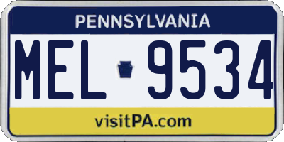 PA license plate MEL9534