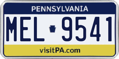 PA license plate MEL9541