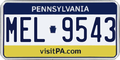 PA license plate MEL9543