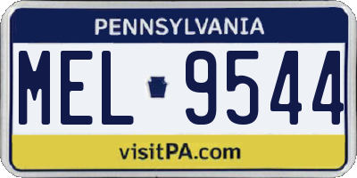 PA license plate MEL9544