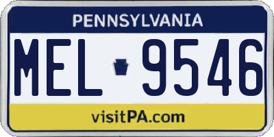 PA license plate MEL9546