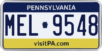 PA license plate MEL9548