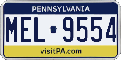 PA license plate MEL9554