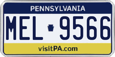 PA license plate MEL9566