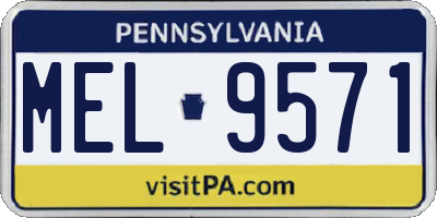 PA license plate MEL9571