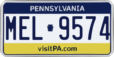 PA license plate MEL9574