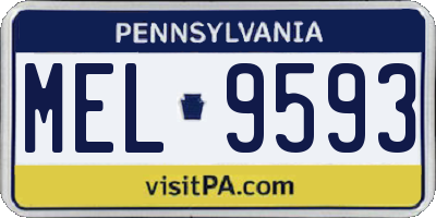 PA license plate MEL9593