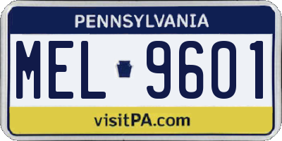 PA license plate MEL9601