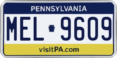 PA license plate MEL9609