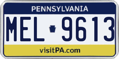PA license plate MEL9613