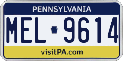 PA license plate MEL9614