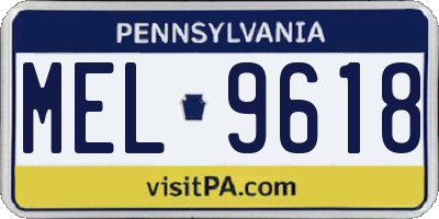 PA license plate MEL9618