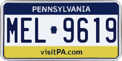 PA license plate MEL9619