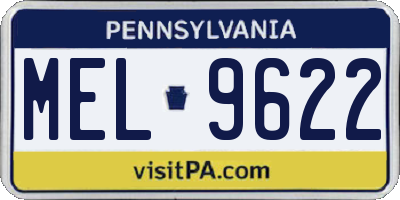 PA license plate MEL9622