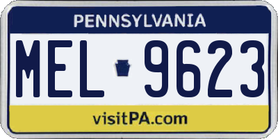PA license plate MEL9623