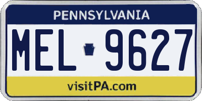 PA license plate MEL9627