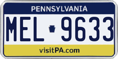 PA license plate MEL9633
