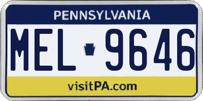 PA license plate MEL9646
