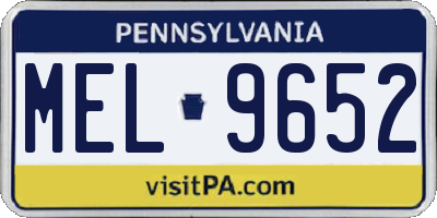 PA license plate MEL9652