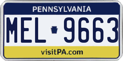 PA license plate MEL9663