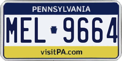 PA license plate MEL9664