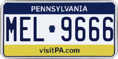 PA license plate MEL9666