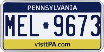 PA license plate MEL9673
