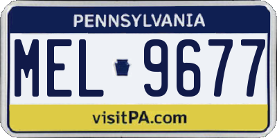 PA license plate MEL9677