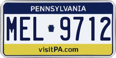 PA license plate MEL9712