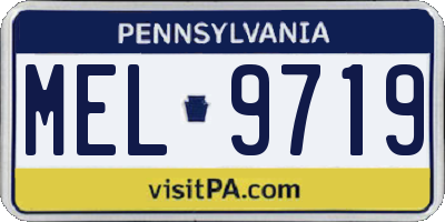 PA license plate MEL9719