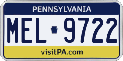 PA license plate MEL9722