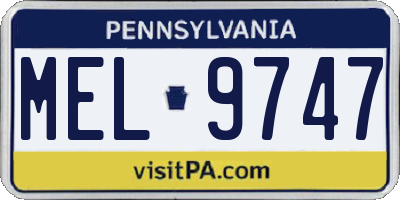 PA license plate MEL9747