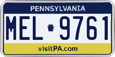 PA license plate MEL9761