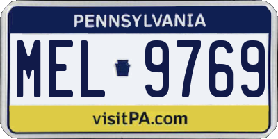 PA license plate MEL9769