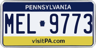 PA license plate MEL9773