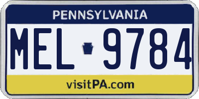 PA license plate MEL9784