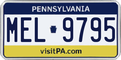 PA license plate MEL9795