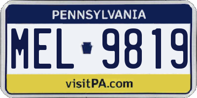 PA license plate MEL9819