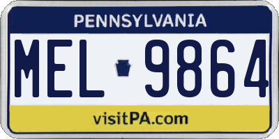 PA license plate MEL9864