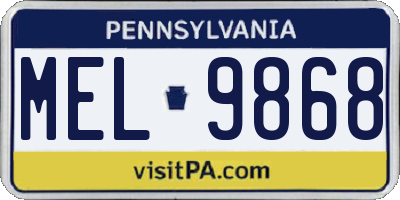 PA license plate MEL9868