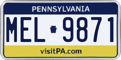 PA license plate MEL9871
